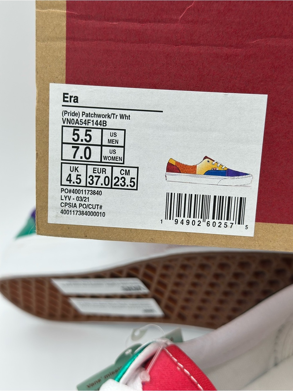 Vans Multi-Color Low Top Sneakers in Purple, Blue, Yellow, Red, Gold - Picture 9 of 10